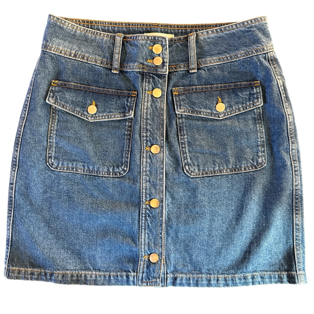 Harper Heritage Denim Mini Skirt‎ with Button Detail